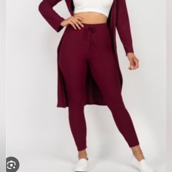 Shein Ribbed Cotton Pants - Picture 1 of 4